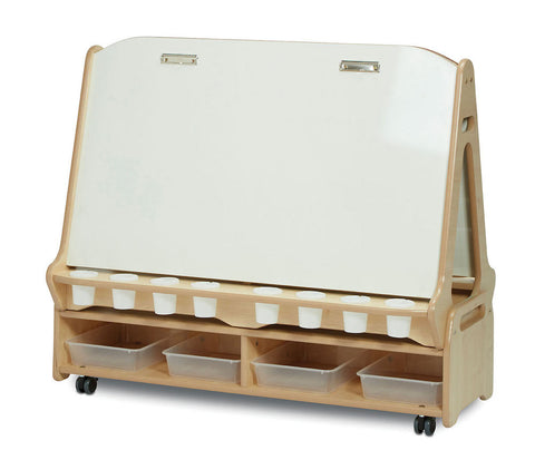 Double-sided 4 Station Easel with Low Storage Trolley