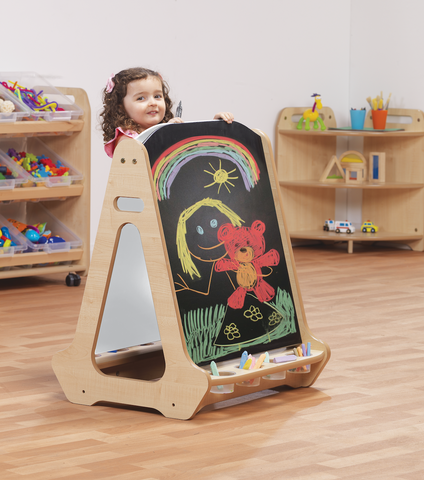 Double-sided 2 Station Chalk/Whiteboard Easel